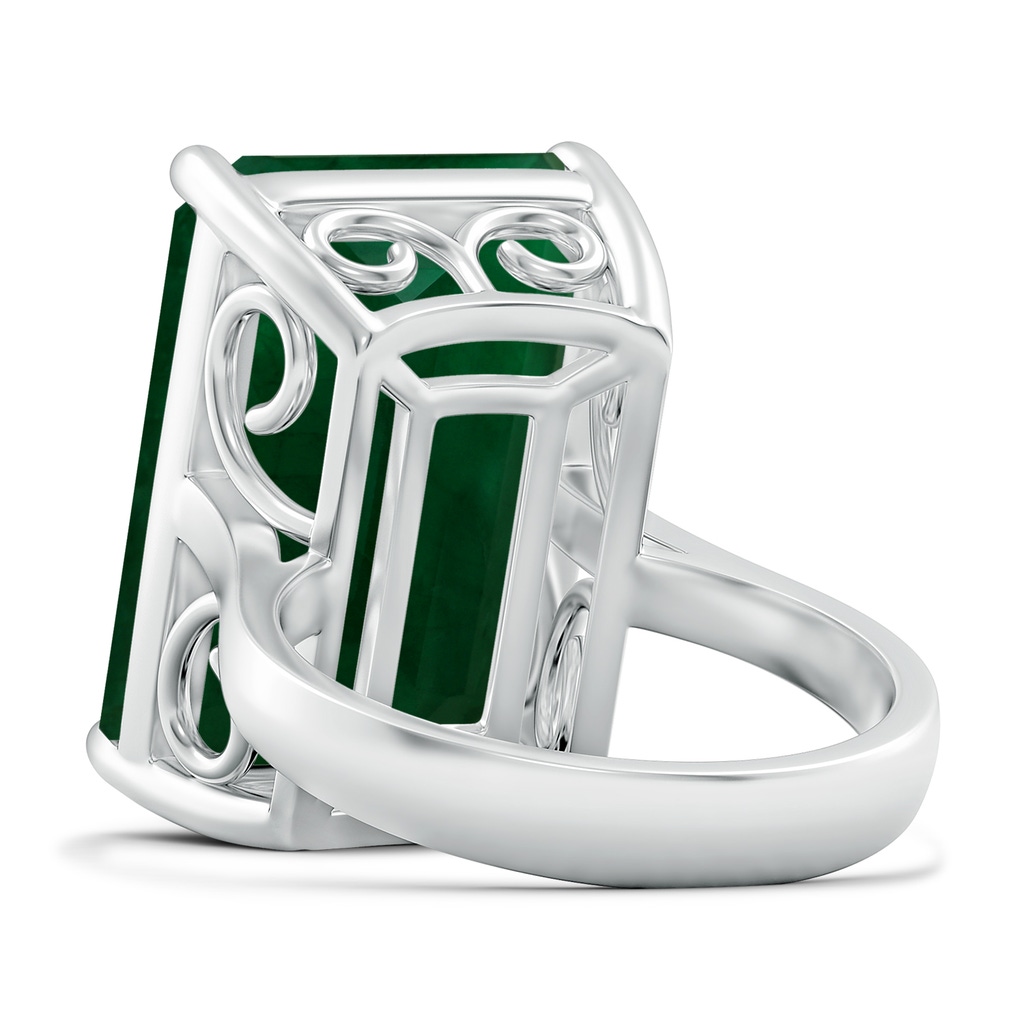19.40x13.39x10.04mm A Prong-Set GIA Certified Solitaire Emerald-Cut Emerald Reverse Tapered Ring in 18K White Gold Side 599