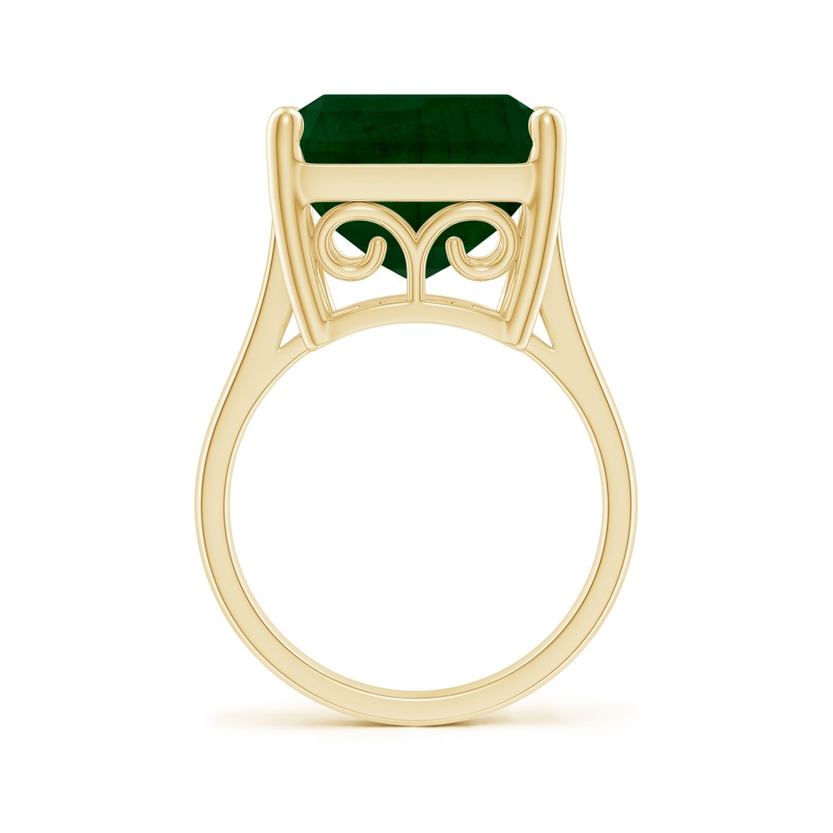 19.40x13.39x10.04mm A Prong-Set GIA Certified Solitaire Emerald-Cut Emerald Reverse Tapered Ring in 18K Yellow Gold side 399