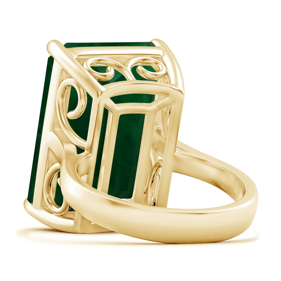19.40x13.39x10.04mm A Prong-Set GIA Certified Solitaire Emerald-Cut Emerald Reverse Tapered Ring in 18K Yellow Gold side 599