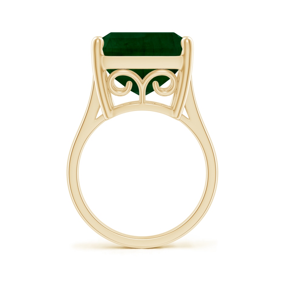 19.40x13.39x10.04mm A Prong-Set GIA Certified Solitaire Emerald-Cut Emerald Reverse Tapered Ring in 9K Yellow Gold side 399