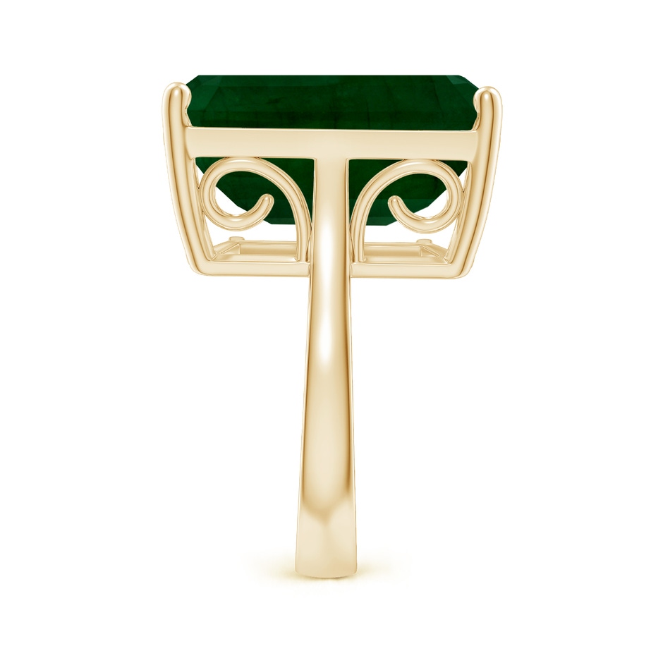 19.40x13.39x10.04mm A Prong-Set GIA Certified Solitaire Emerald-Cut Emerald Reverse Tapered Ring in 9K Yellow Gold side 499