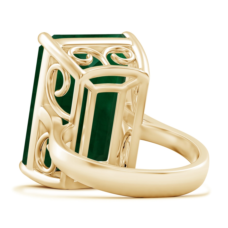 19.40x13.39x10.04mm A Prong-Set GIA Certified Solitaire Emerald-Cut Emerald Reverse Tapered Ring in 9K Yellow Gold side 599