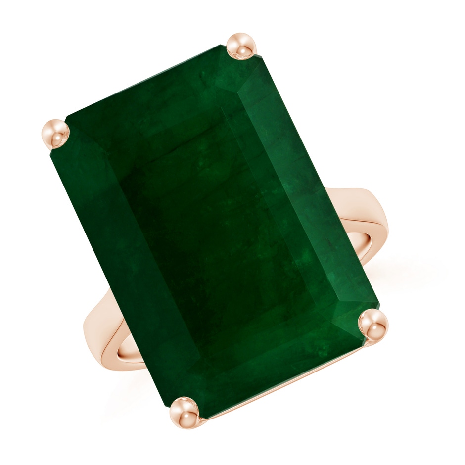 19.40x13.39x10.04mm A Prong-Set GIA Certified Solitaire Emerald-Cut Emerald Reverse Tapered Ring in Rose Gold side 199