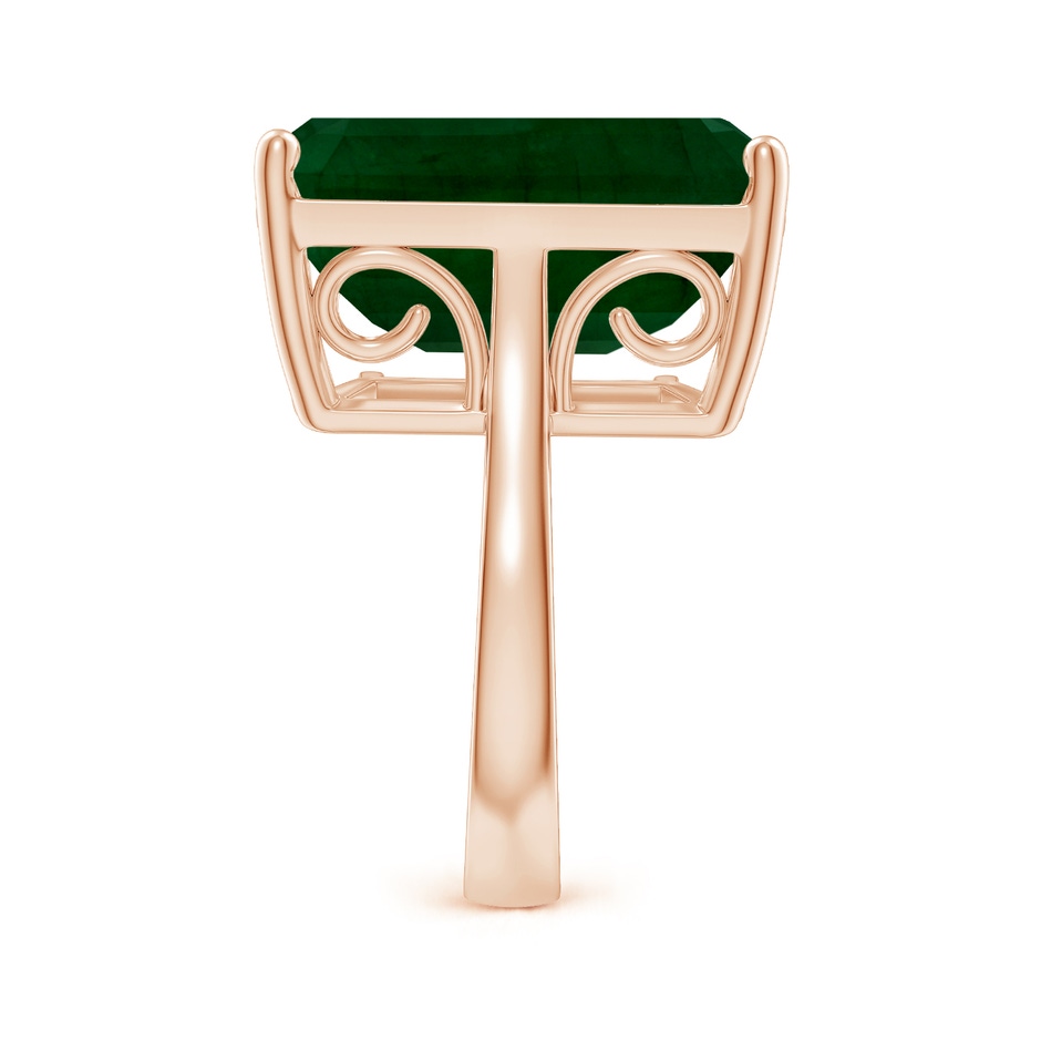 19.40x13.39x10.04mm A Prong-Set GIA Certified Solitaire Emerald-Cut Emerald Reverse Tapered Ring in Rose Gold side 499