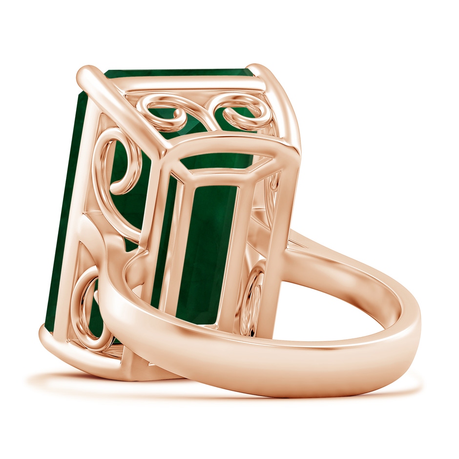 19.40x13.39x10.04mm A Prong-Set GIA Certified Solitaire Emerald-Cut Emerald Reverse Tapered Ring in Rose Gold side 599