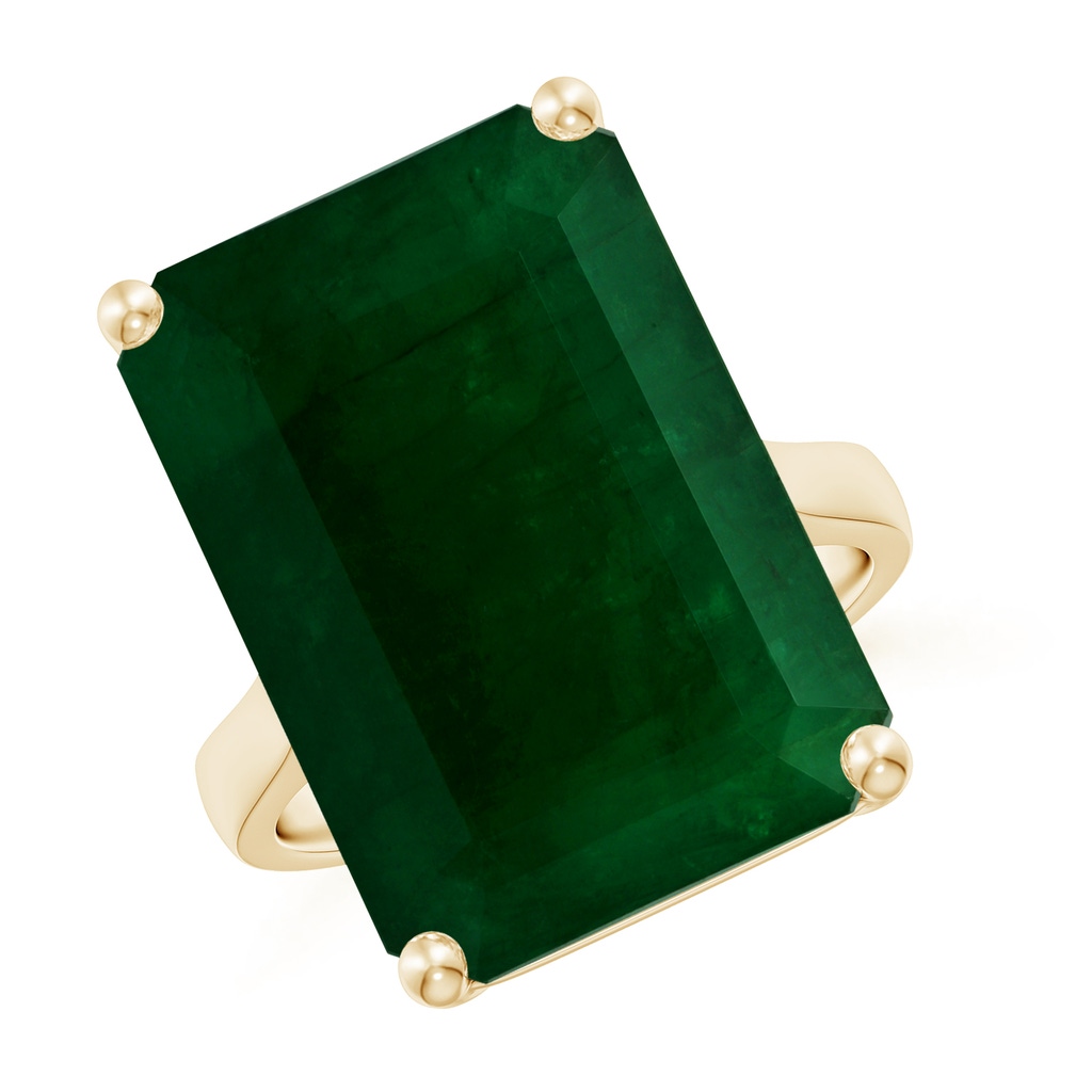 19.40x13.39x10.04mm A Prong-Set GIA Certified Solitaire Emerald-Cut Emerald Reverse Tapered Ring in Yellow Gold - side 199