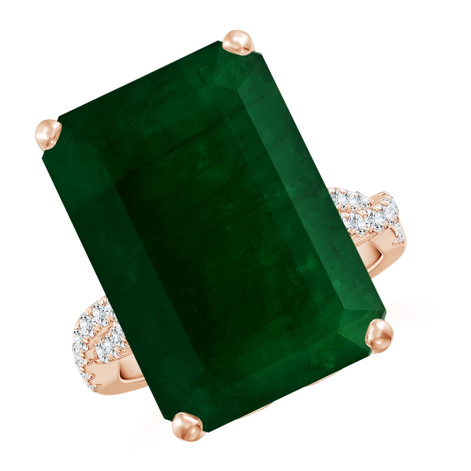 19.40x13.39x10.04mm A Peg-Set GIA Certified Emerald-Cut Emerald Ring with Diamond Twist Shank in Rose Gold side 199