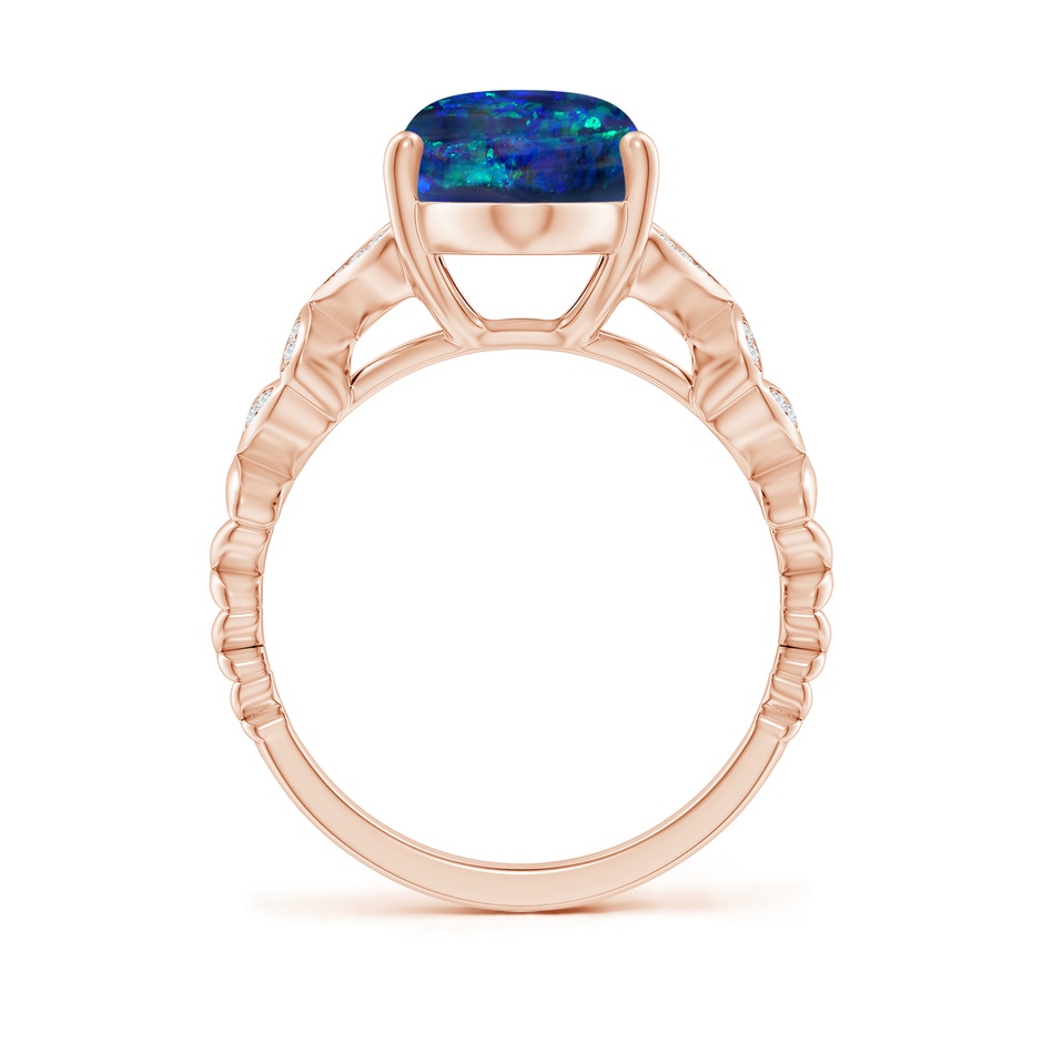 18.60x8.45x6.10mm AAAA GIA Certified Oval Black Opal Diamond studded Butterfly Cocktail Ring in 18K Rose Gold side 399