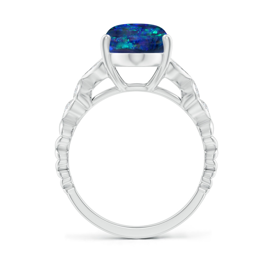 18.60x8.45x6.10mm AAAA GIA Certified Oval Black Opal Diamond studded Butterfly Cocktail Ring in 18K White Gold side 399