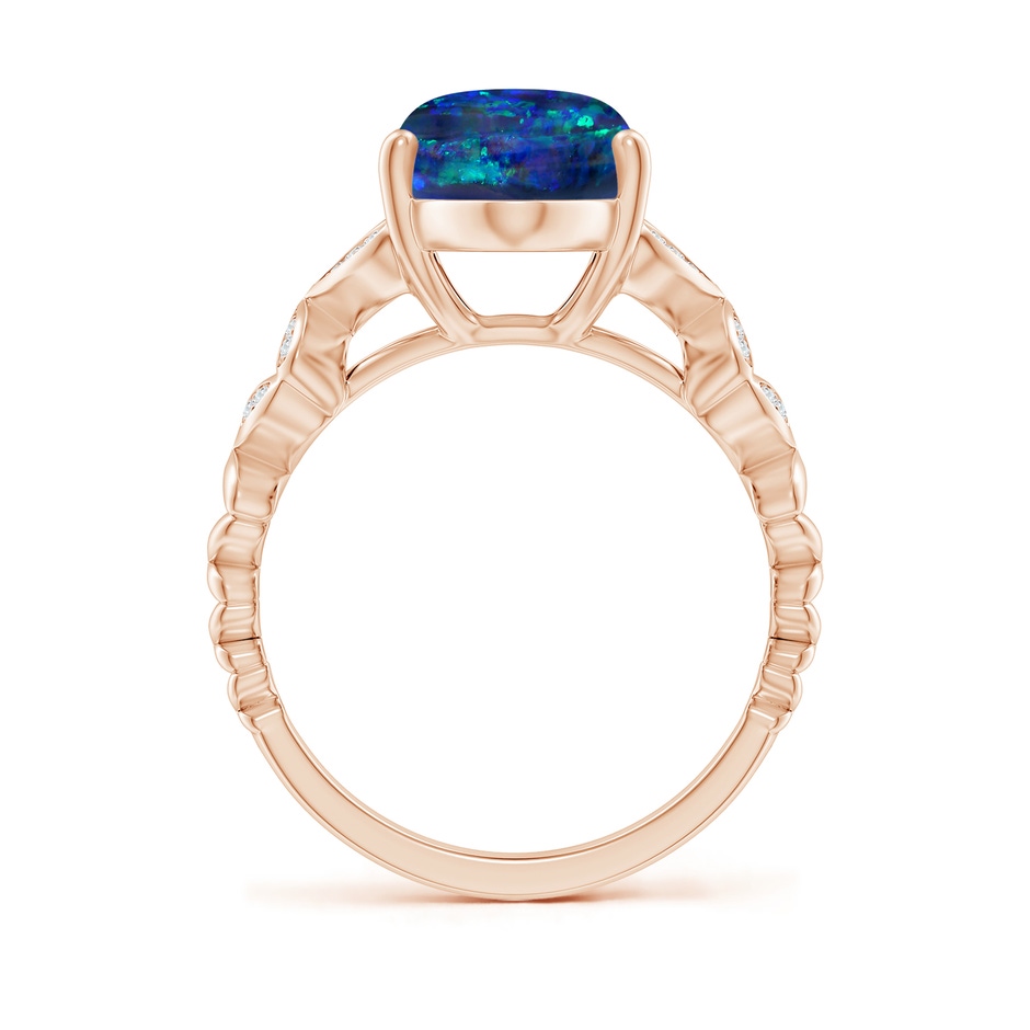 18.60x8.45x6.10mm AAAA GIA Certified Oval Black Opal Diamond studded Butterfly Cocktail Ring in Rose Gold side 399