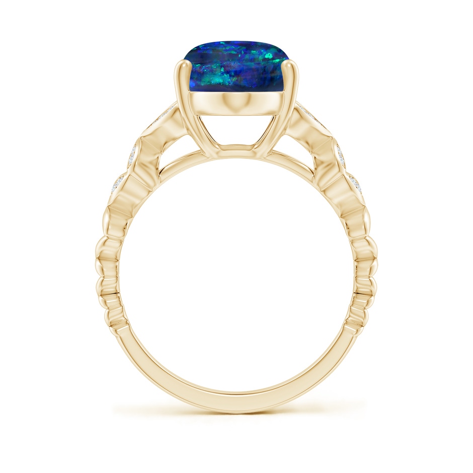 18.60x8.45x6.10mm AAAA GIA Certified Oval Black Opal Diamond studded Butterfly Cocktail Ring in Yellow Gold side 399