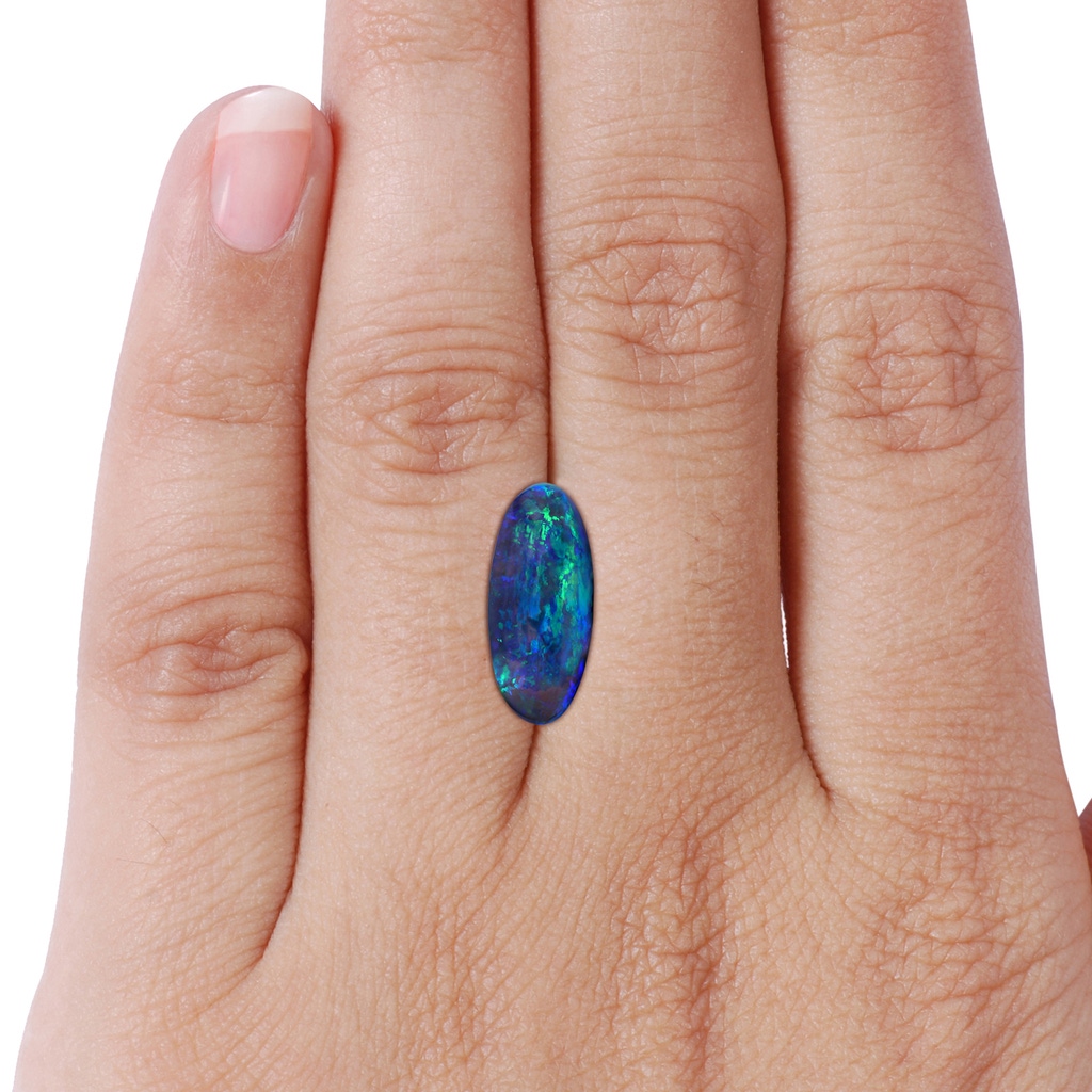 18.60x8.45x6.10mm AAAA GIA Certified Black Opal Ring with Leaf Motifs. in Rose Gold Side 999