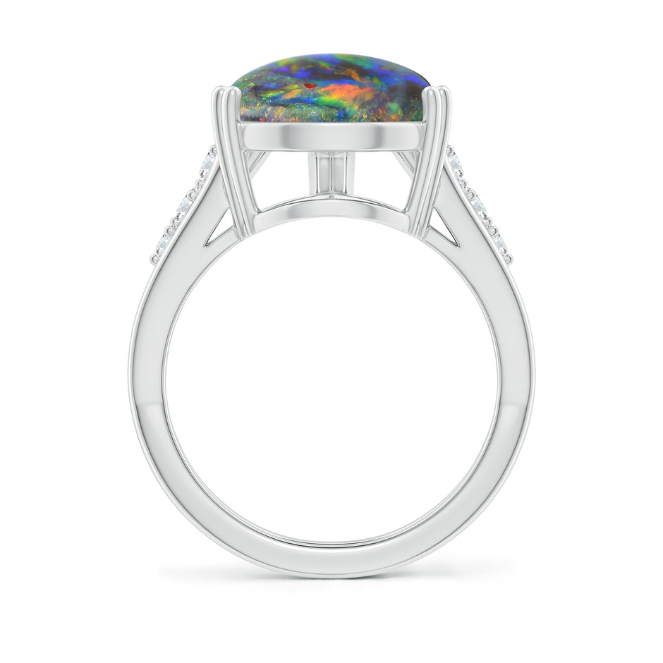 15.18x11.40x4.22mm AAA Double prong-Set GIA Certified Pear-Shaped Black Opal Split Shank Ring in 18K White Gold side 399