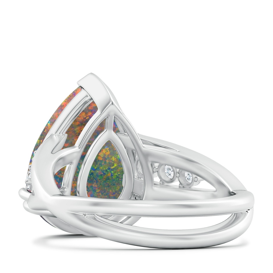15.18x11.40x4.22mm AAA Double prong-Set GIA Certified Pear-Shaped Black Opal Split Shank Ring in 18K White Gold side 599