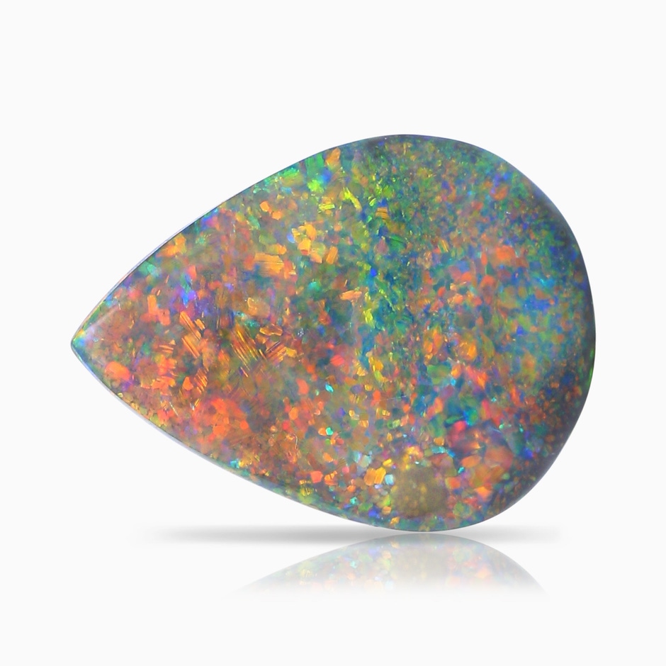 15.18x11.40x4.22mm AAA Double prong-Set GIA Certified Pear-Shaped Black Opal Split Shank Ring in 18K White Gold side 899