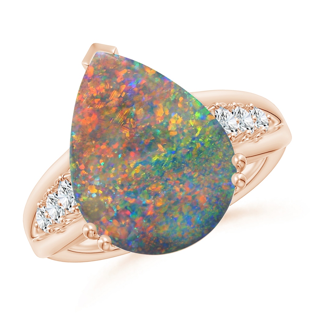 15.18x11.40x4.22mm AAA Double prong-Set GIA Certified Pear-Shaped Black Opal Split Shank Ring in Rose Gold - side 199