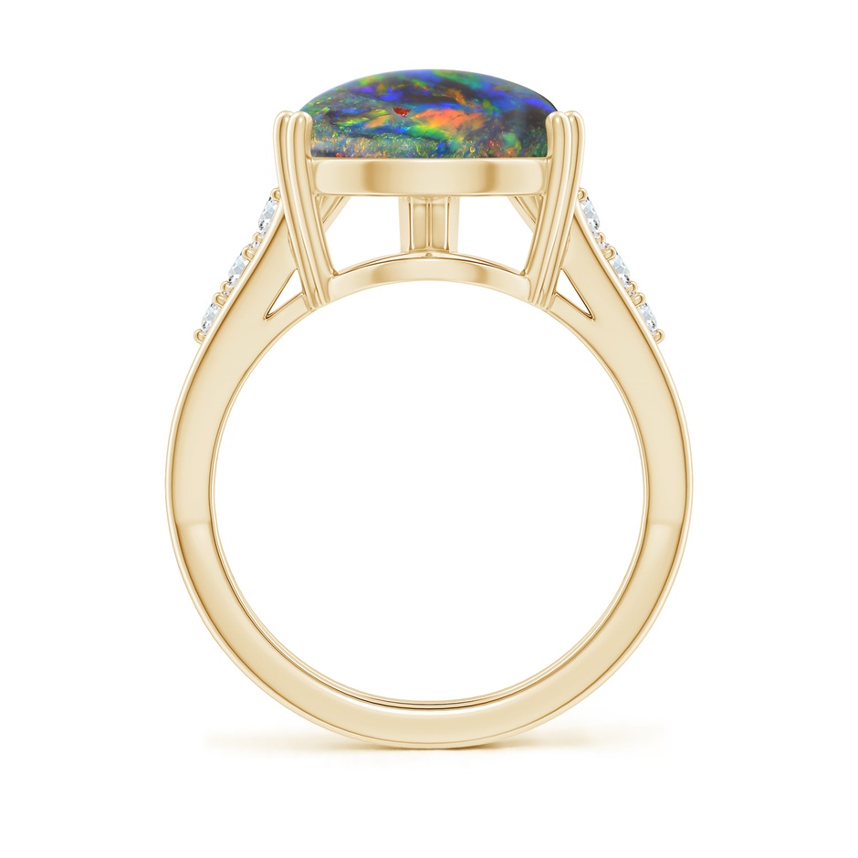 15.18x11.40x4.22mm AAA Double prong-Set GIA Certified Pear-Shaped Black Opal Split Shank Ring in Yellow Gold side 399