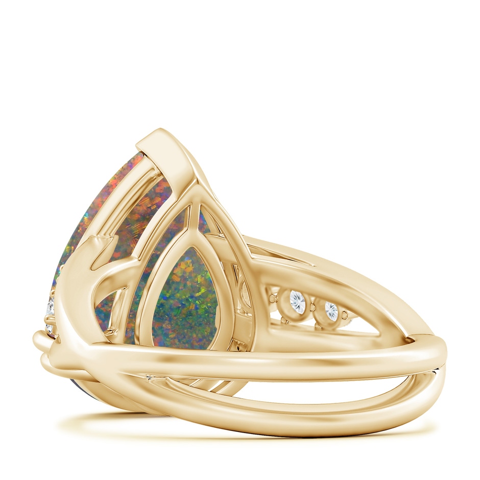 15.18x11.40x4.22mm AAA Double prong-Set GIA Certified Pear-Shaped Black Opal Split Shank Ring in Yellow Gold side 599