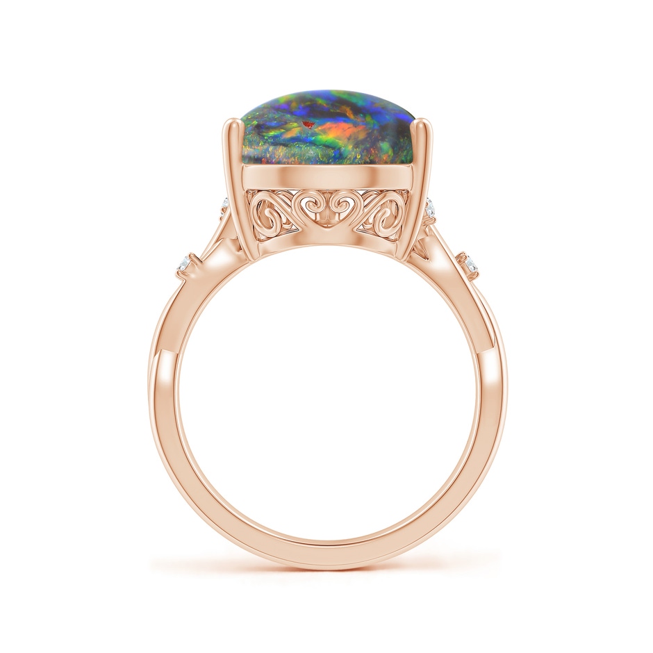 15.18x11.40x4.22mm AAA Claw-Set GIA Certified Solitaire Pear-Shaped Black Opal Twisted Shank Ring with Scrollwork. in Rose Gold side 399