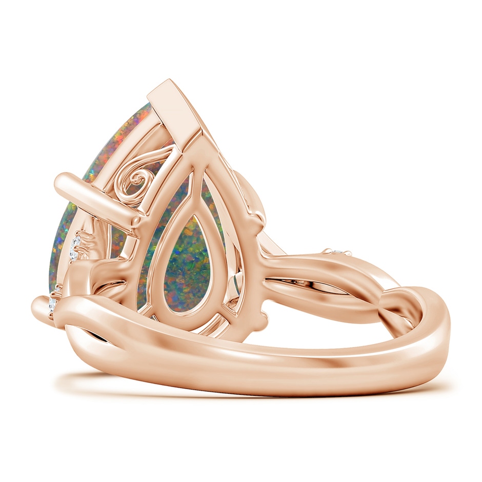 15.18x11.40x4.22mm AAA Claw-Set GIA Certified Solitaire Pear-Shaped Black Opal Twisted Shank Ring with Scrollwork. in Rose Gold side 599