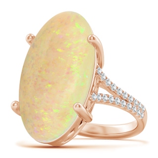 23.95x12.67x4.75mm AAA Prong-Set GIA Certified Oval Opal Split Shank Ring with Diamonds in 10K Rose Gold