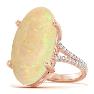 23.95x12.67x4.75mm AAA Prong-Set GIA Certified Oval Opal Split Shank Ring with Diamonds in 18K Rose Gold