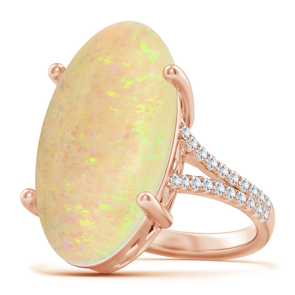 23.95x12.67x4.75mm AAA Prong-Set GIA Certified Oval Opal Split Shank Ring with Diamonds in 18K Rose Gold 