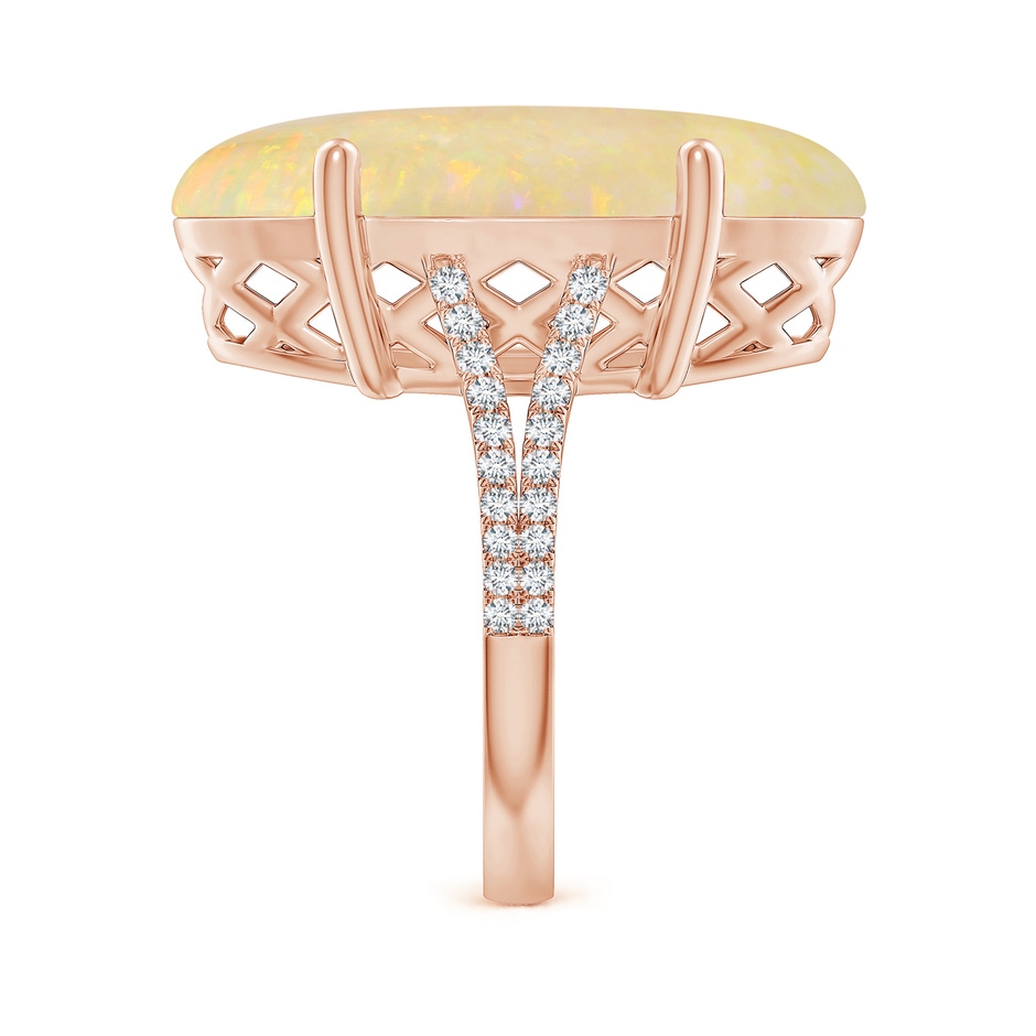 23.95x12.67x4.75mm AAA Prong-Set GIA Certified Oval Opal Split Shank Ring with Diamonds in 18K Rose Gold side 499