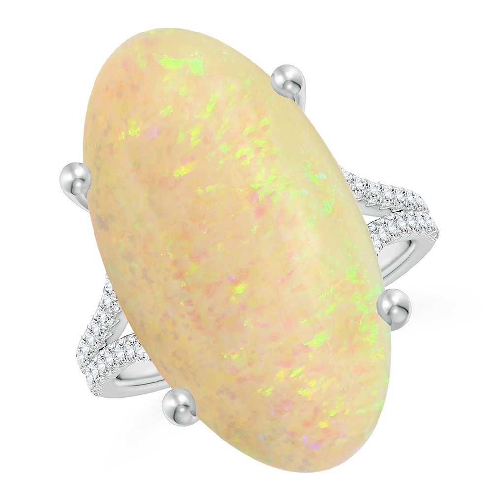 23.95x12.67x4.75mm AAA Prong-Set GIA Certified Oval Opal Split Shank Ring with Diamonds in P950 Platinum - side 199
