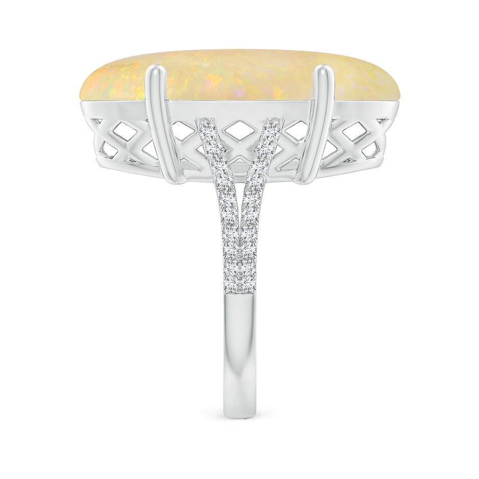 23.95x12.67x4.75mm AAA Prong-Set GIA Certified Oval Opal Split Shank Ring with Diamonds in P950 Platinum side 499