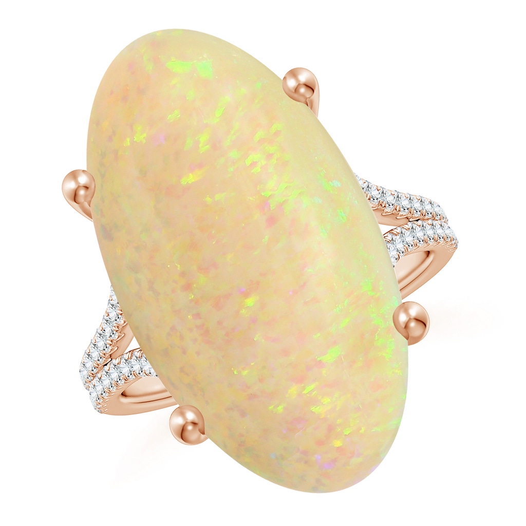 23.95x12.67x4.75mm AAA Prong-Set GIA Certified Oval Opal Split Shank Ring with Diamonds in Rose Gold - side 199