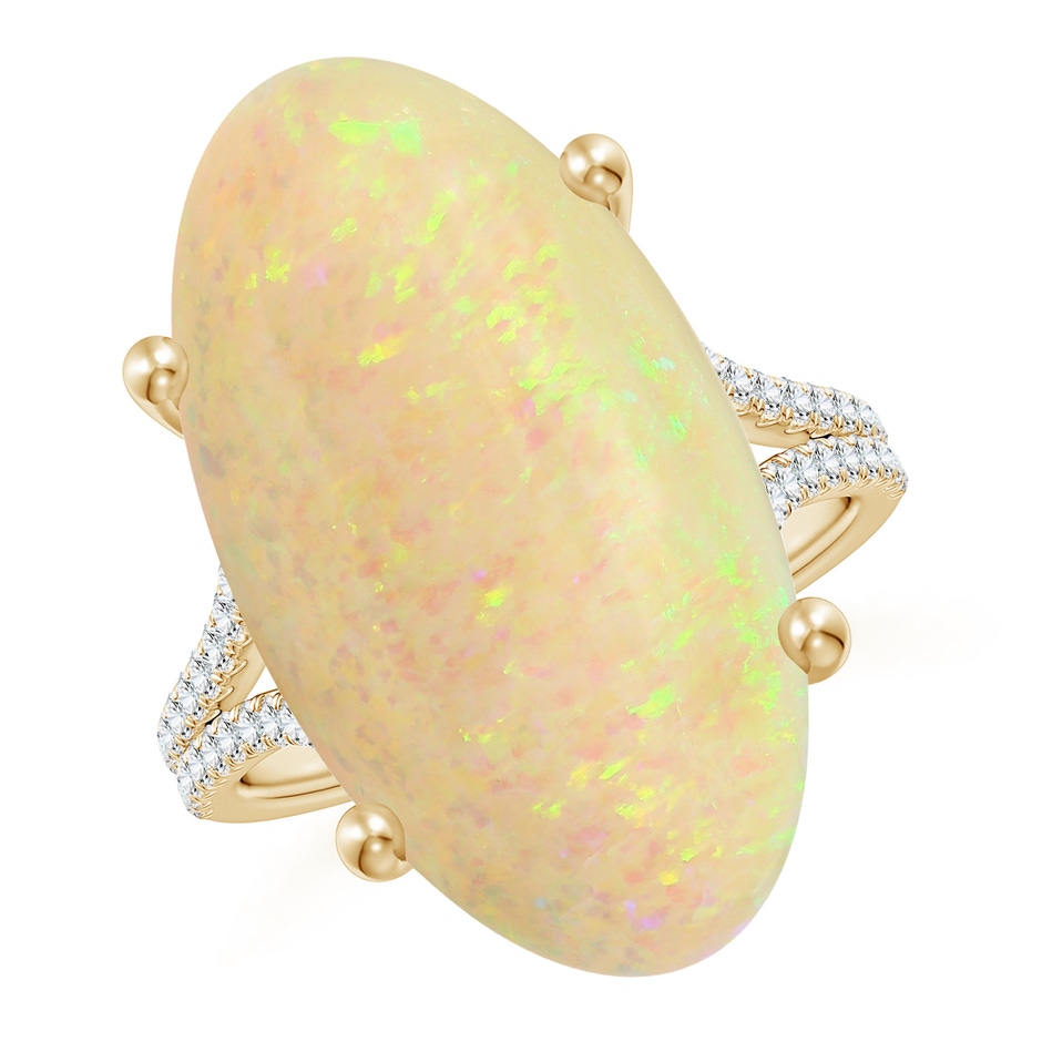23.95x12.67x4.75mm AAA Prong-Set GIA Certified Oval Opal Split Shank Ring with Diamonds in Yellow Gold side 199