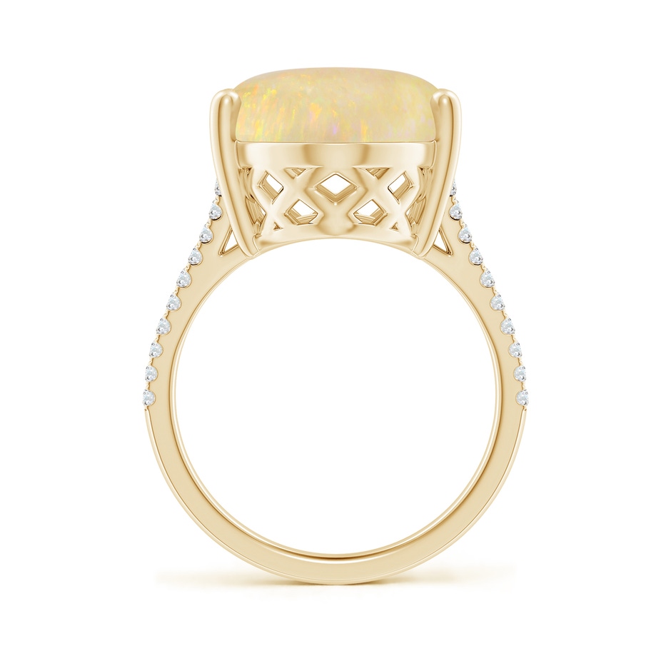 23.95x12.67x4.75mm AAA Prong-Set GIA Certified Oval Opal Split Shank Ring with Diamonds in Yellow Gold side 399