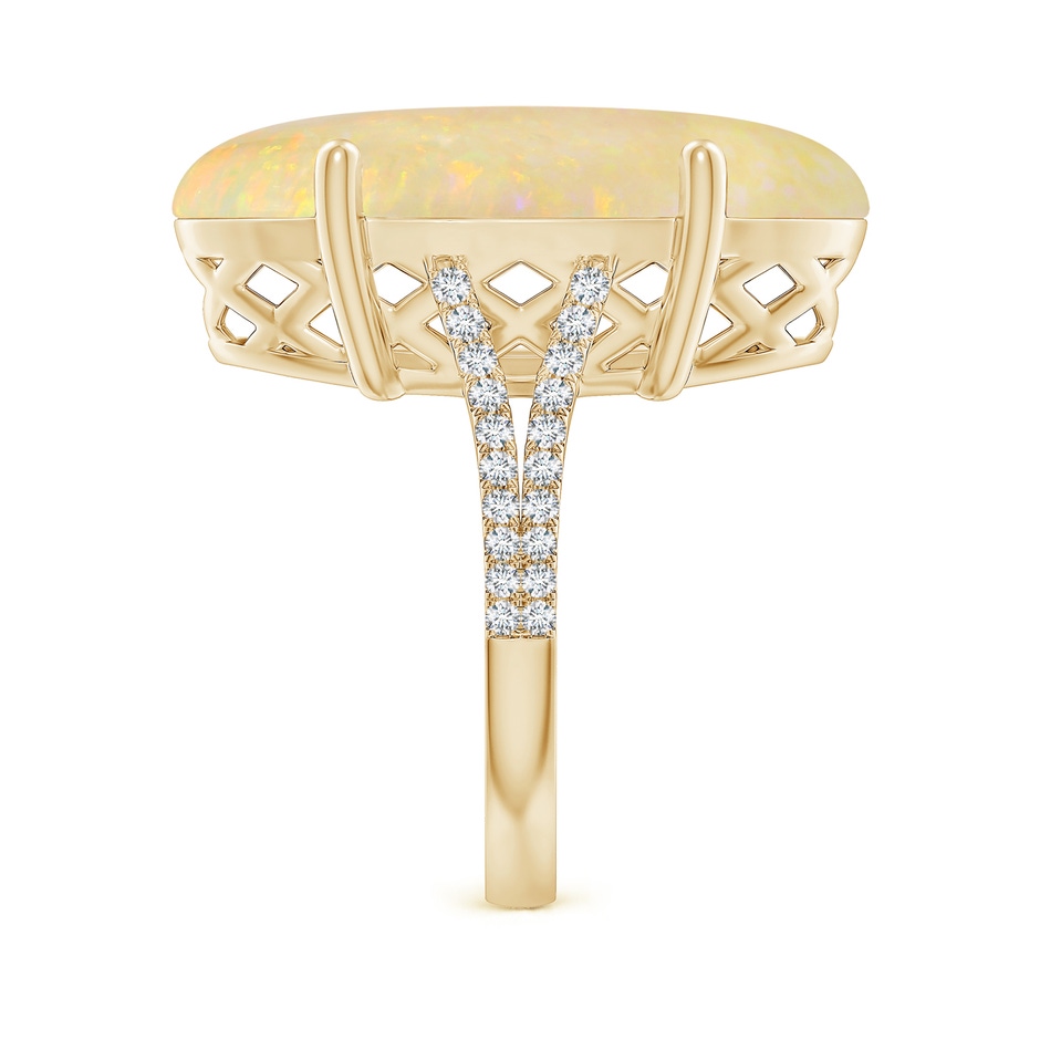 23.95x12.67x4.75mm AAA Prong-Set GIA Certified Oval Opal Split Shank Ring with Diamonds in Yellow Gold side 499