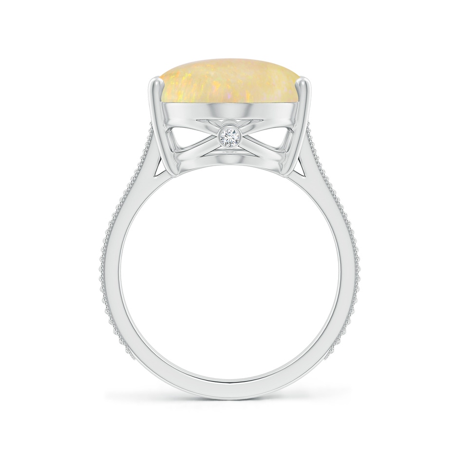 23.95x12.67x4.75mm AAA Prong-Set GIA Certified Solitaire Oval Opal Ring with Leaf Motifs in 18K White Gold side 399