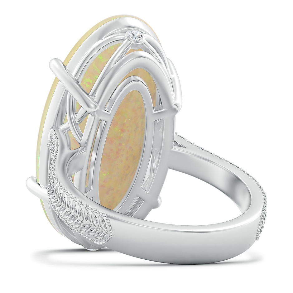 23.95x12.67x4.75mm AAA Prong-Set GIA Certified Solitaire Oval Opal Ring with Leaf Motifs in 18K White Gold side 599