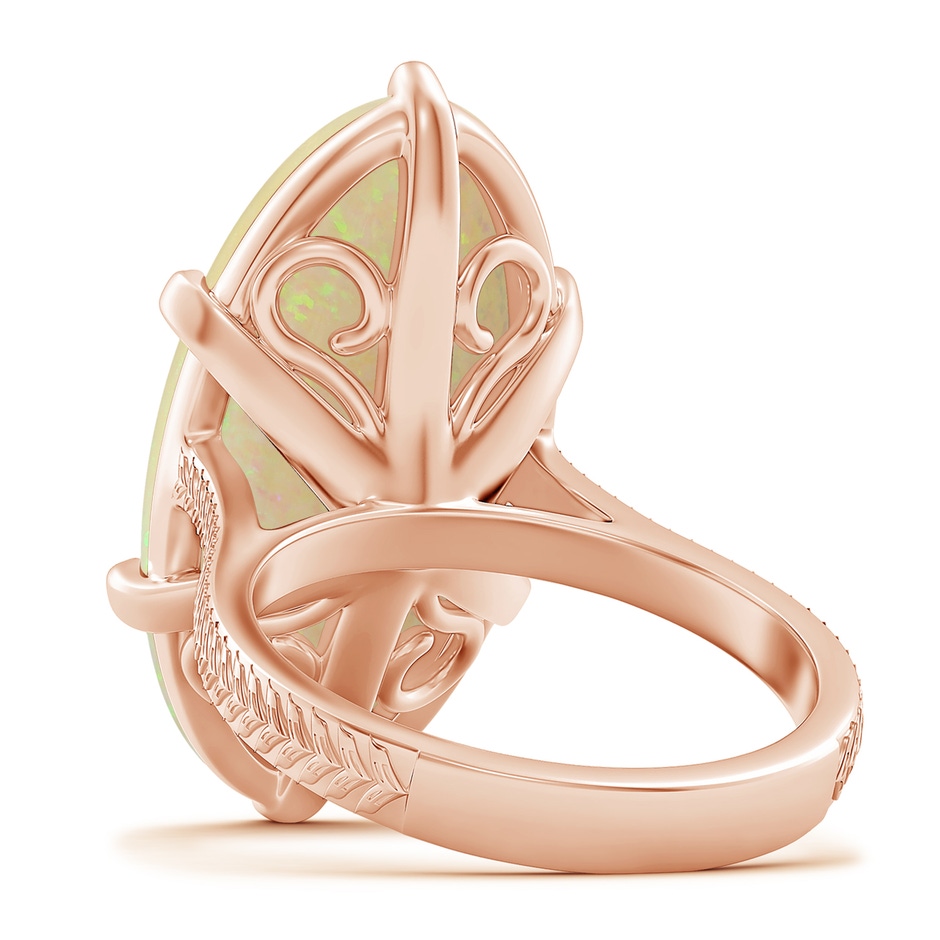 23.95x12.67x4.75mm AAA Peg-Set GIA Certified Solitaire Oval Opal Feather Ring with Scrollwork in 18K Rose Gold side 599