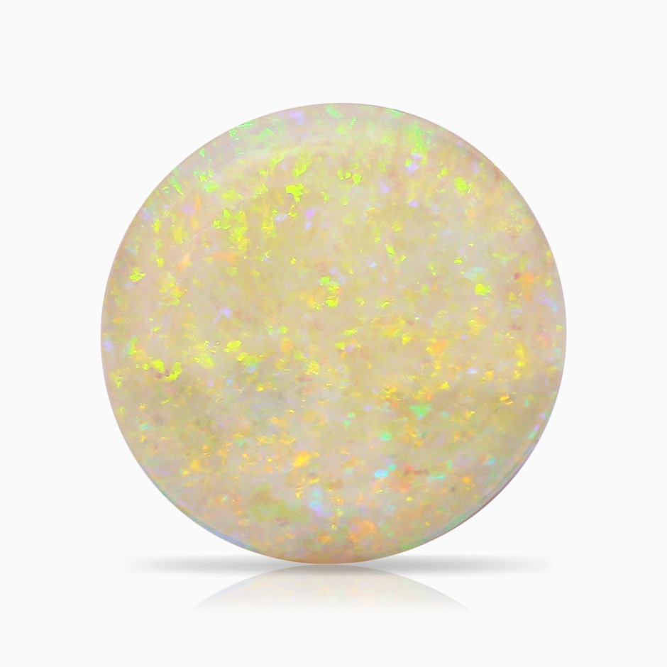 18.12-18.26x4.06mm AAA GIA Certified Round Opal Ring with Floral Halo with Dangling Diamonds in 18K White Gold side 899