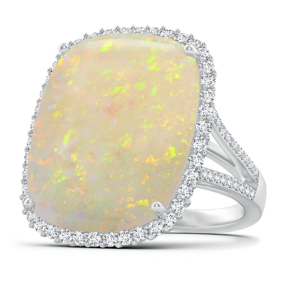 22.00x17.89x4.20mm AAAA GIA Certified GIA Certified Rectangular Cushion Opal Split Shank Halo Ring in White Gold 