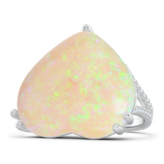 22.56x25.76x8.72mm AAAA GIA Certified Heart-Shaped Opal Halo Ring in P950 Platinum