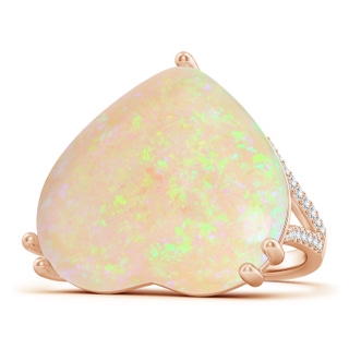 22.56x25.76x8.72mm AAAA GIA Certified Heart-Shaped Opal Halo Ring in Rose Gold