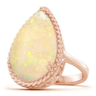 21.19x13.20x4.89mm AAA GIA Certified Pear Opal Cocktail Ring with Scrollwork in 18K Rose Gold