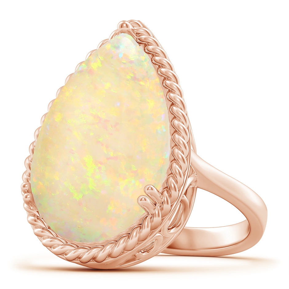 21.19x13.20x4.89mm AAA GIA Certified Pear Opal Cocktail Ring with Scrollwork in 18K Rose Gold 