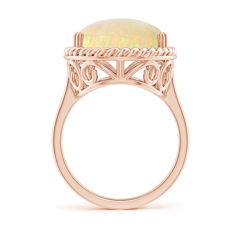 21.19x13.20x4.89mm AAA GIA Certified Pear Opal Cocktail Ring with Scrollwork in 18K Rose Gold side 399
