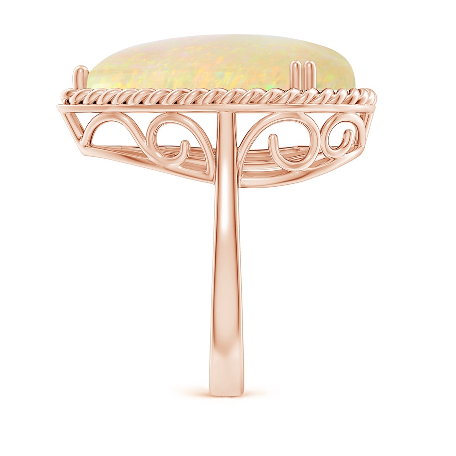 21.19x13.20x4.89mm AAA GIA Certified Pear Opal Cocktail Ring with Scrollwork in 18K Rose Gold side 499