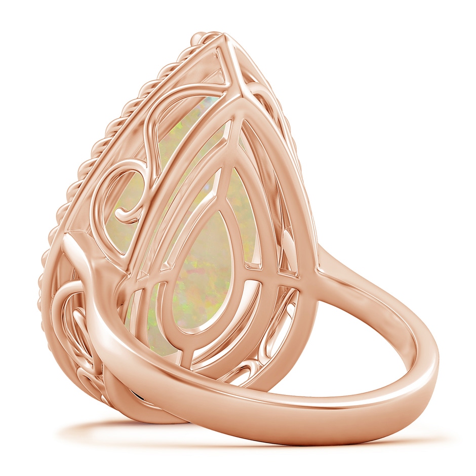 21.19x13.20x4.89mm AAA GIA Certified Pear Opal Cocktail Ring with Scrollwork in 18K Rose Gold side 599
