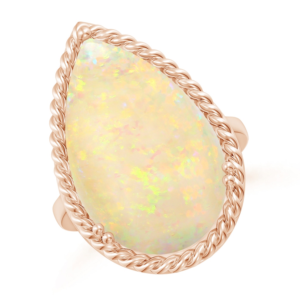 21.19x13.20x4.89mm AAA GIA Certified Pear Opal Cocktail Ring with Scrollwork in Rose Gold - side 199