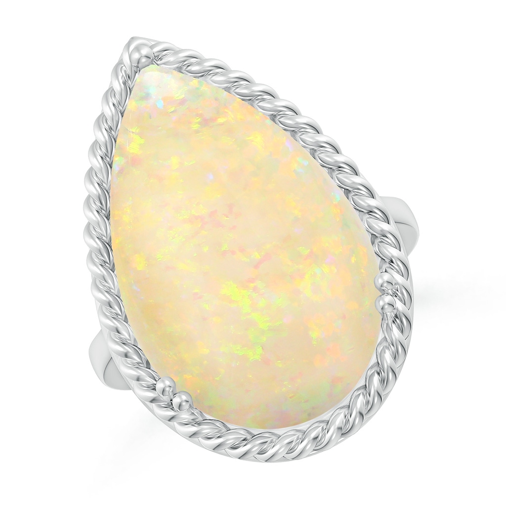 21.19x13.20x4.89mm AAA GIA Certified Pear Opal Cocktail Ring with Scrollwork in White Gold - side 199