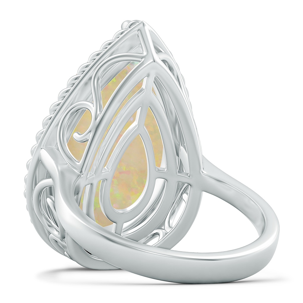 21.19x13.20x4.89mm AAA GIA Certified Pear Opal Cocktail Ring with Scrollwork in White Gold Side 599
