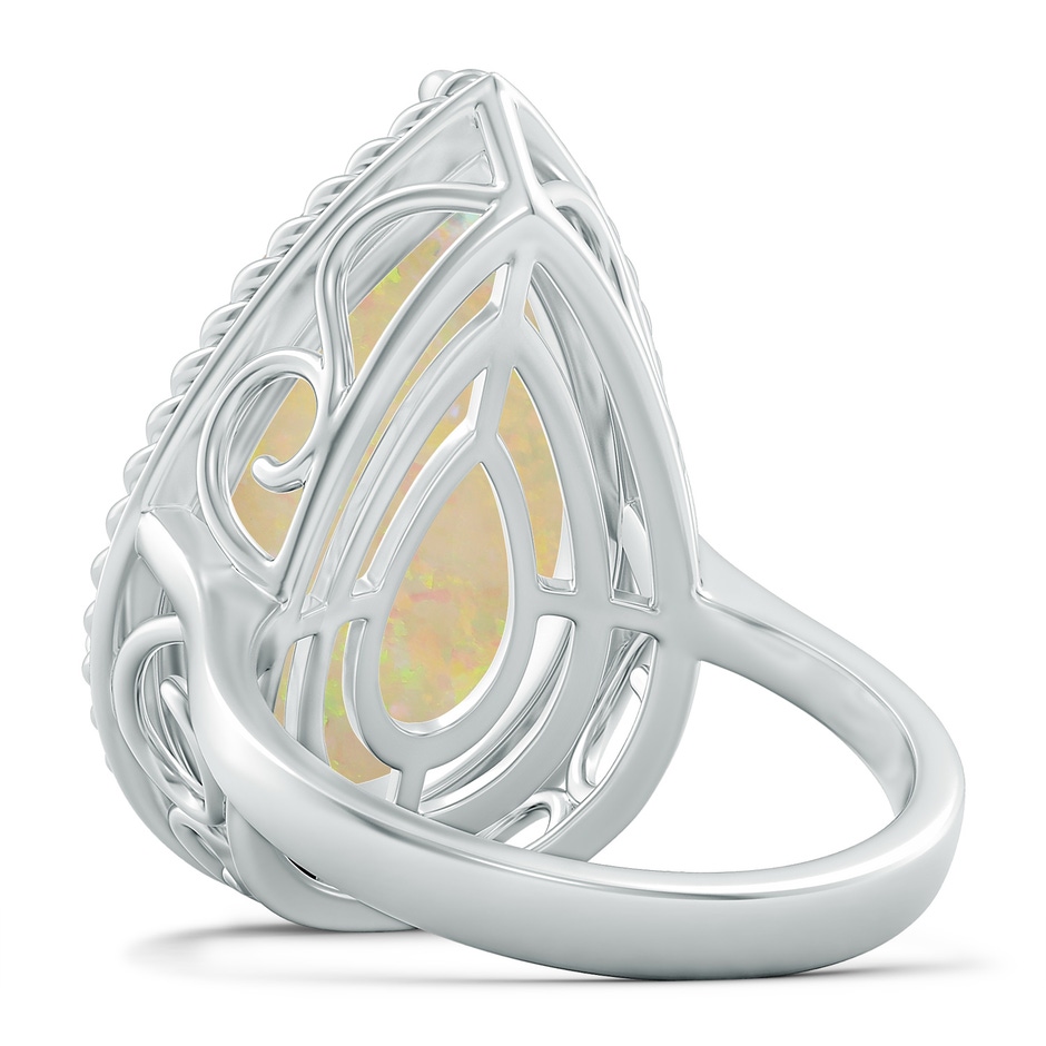 21.19x13.20x4.89mm AAA GIA Certified Pear Opal Cocktail Ring with Scrollwork in White Gold side 599